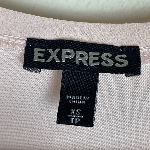 Express XS Pink Sequin Beaded Scoop Neck Top Whimsigoth Fairycore‎ Festival - Picture 4 of 5